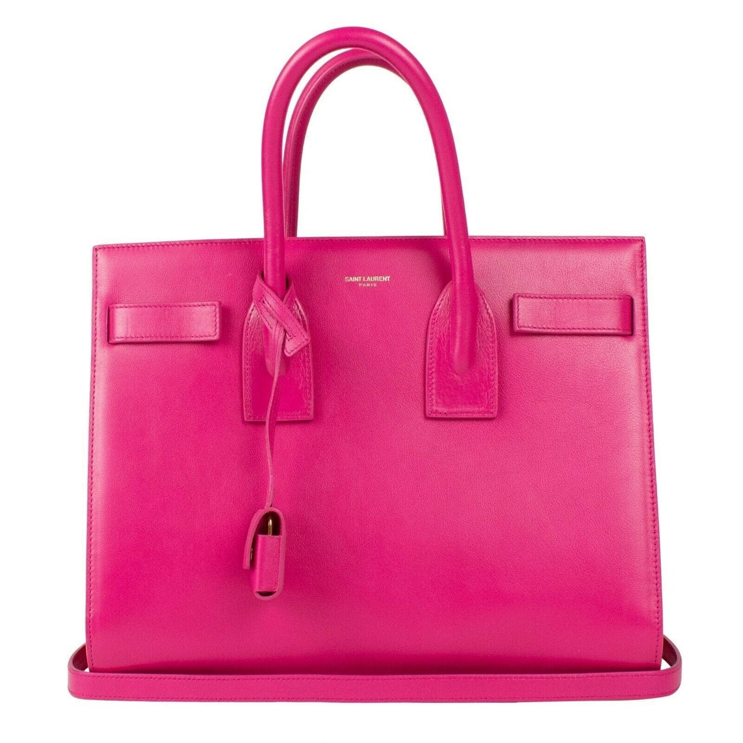 Large Sac De Jour Leather Handbag - Fuchsia