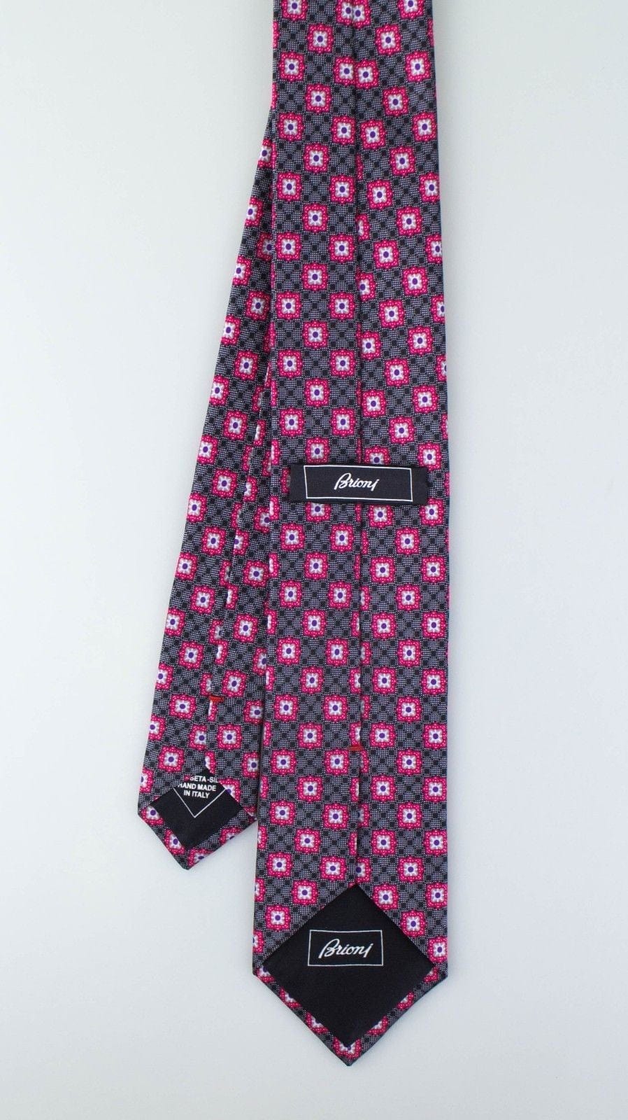 Black With Geometric Pattern 100% Silk Neck Tie