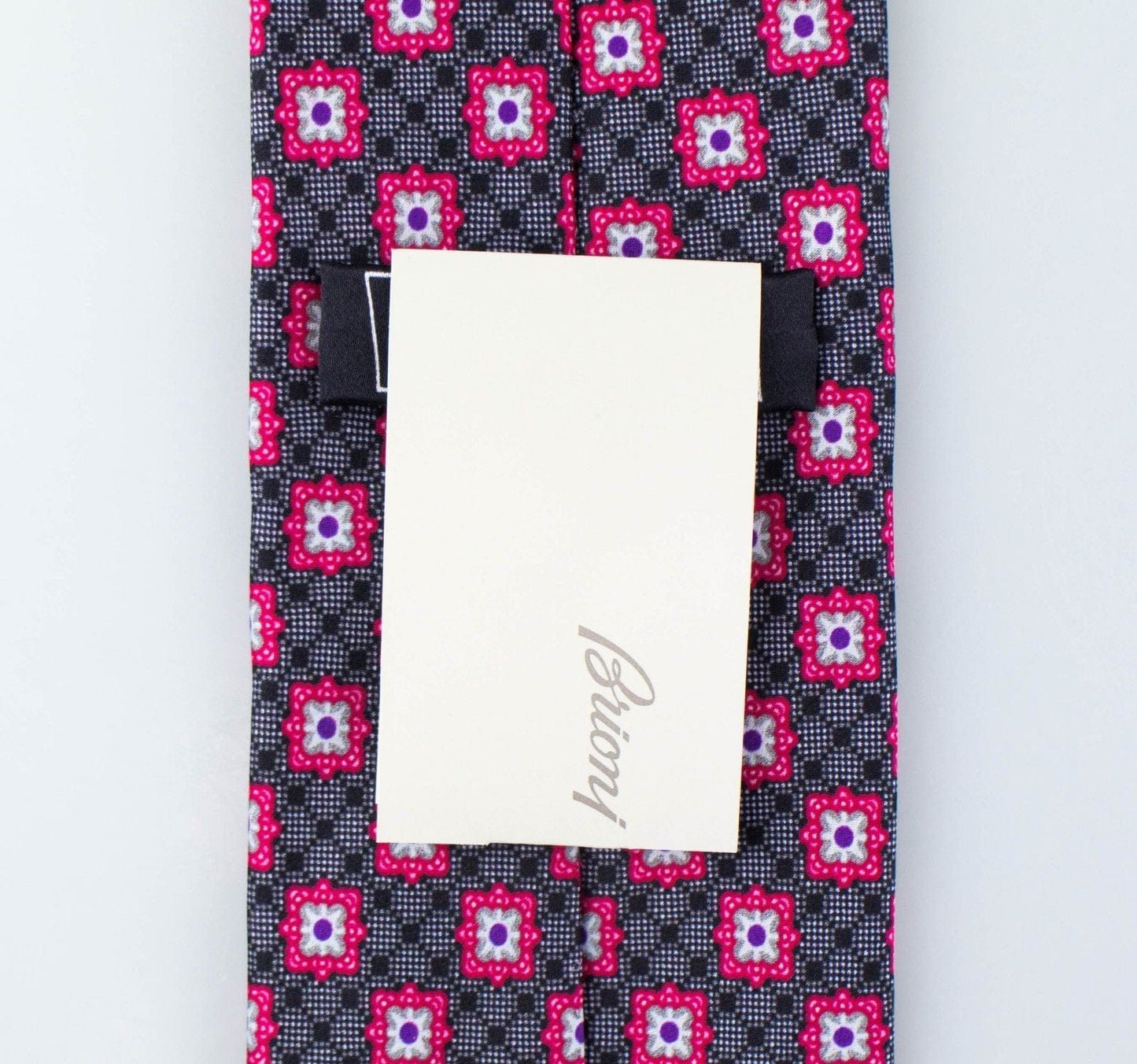 Black With Geometric Pattern 100% Silk Neck Tie