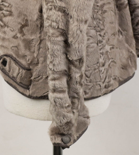 Brunello Cucinelli Gray Astakhan Fur Biker Jacket Size 6/42 $22795