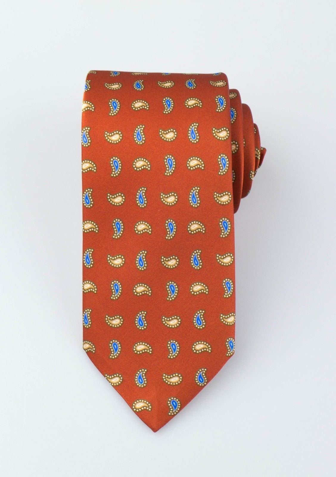 Brown With Paisley Pattern 100% Silk Neck Tie