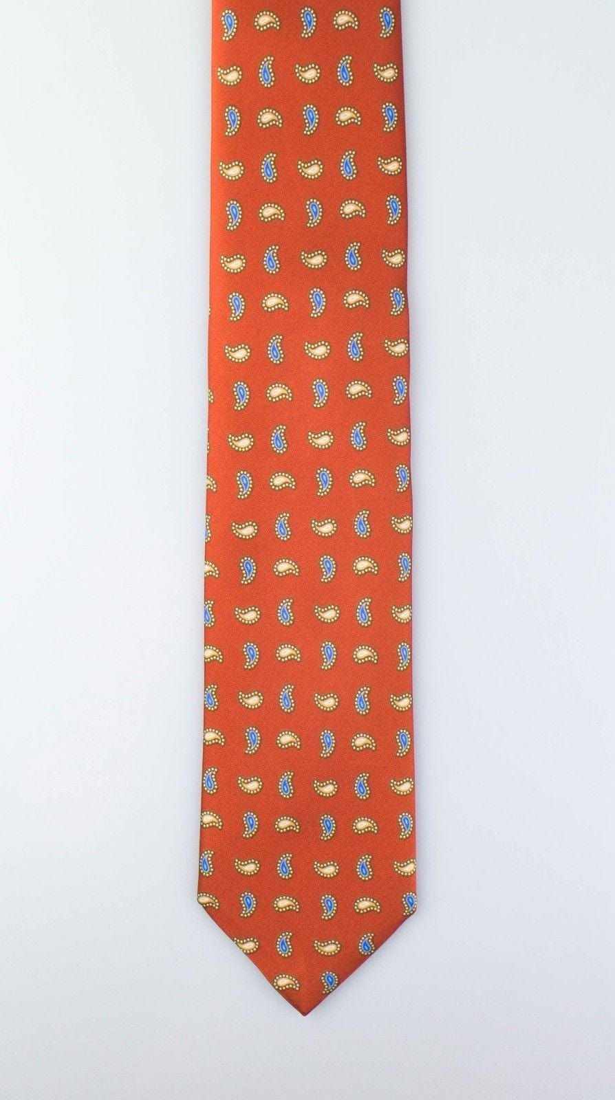 Brown With Paisley Pattern 100% Silk Neck Tie