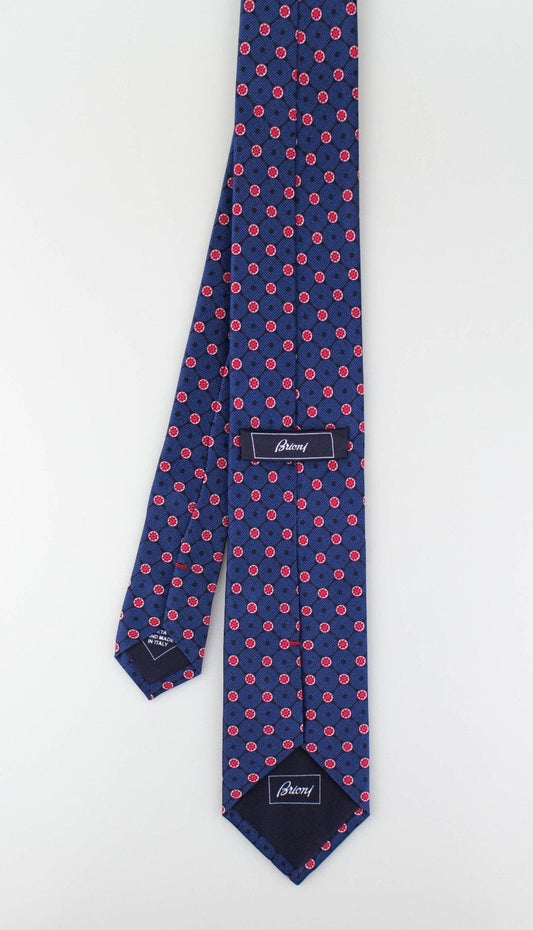 Blue With Floral Pattern 100% Silk Neck Tie