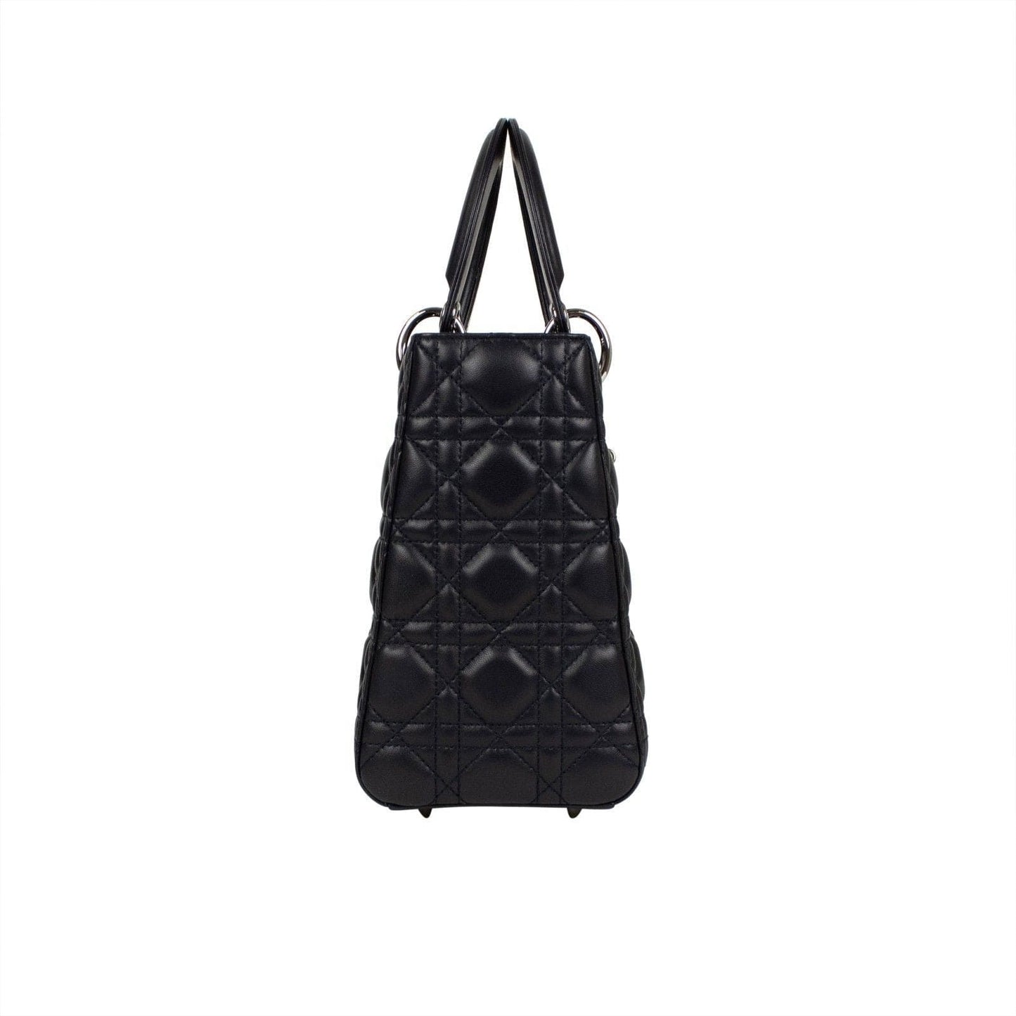 Lady Dior Cannage Leather Shoulder Bag - Navy Blue