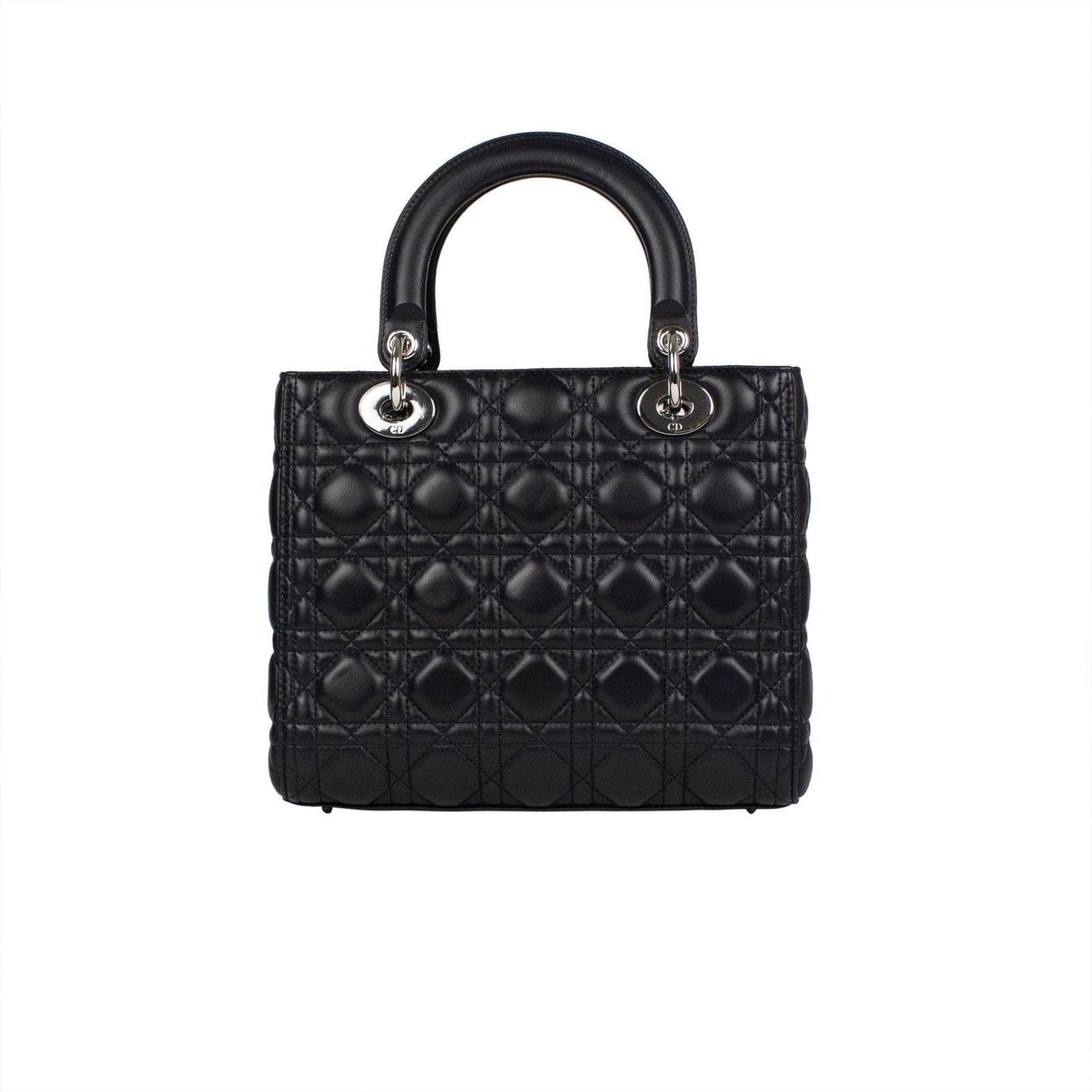 Lady Dior Cannage Leather Shoulder Bag - Navy Blue