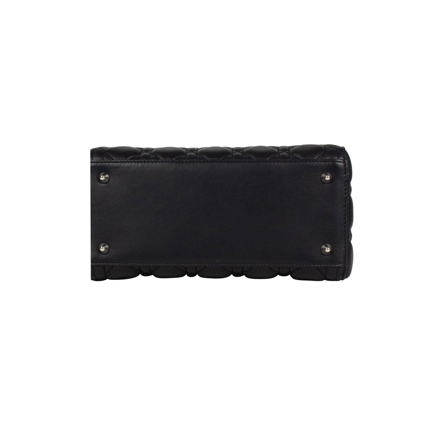 Lady Dior Cannage Leather Shoulder Bag - Navy Blue