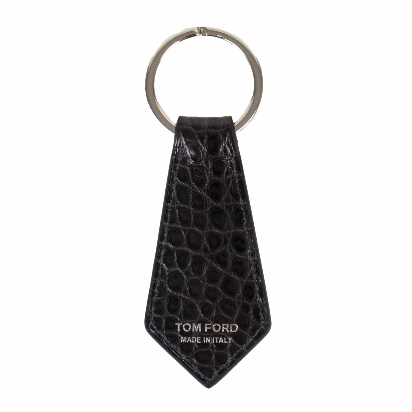 Alligator Leather Key Chain - Black
