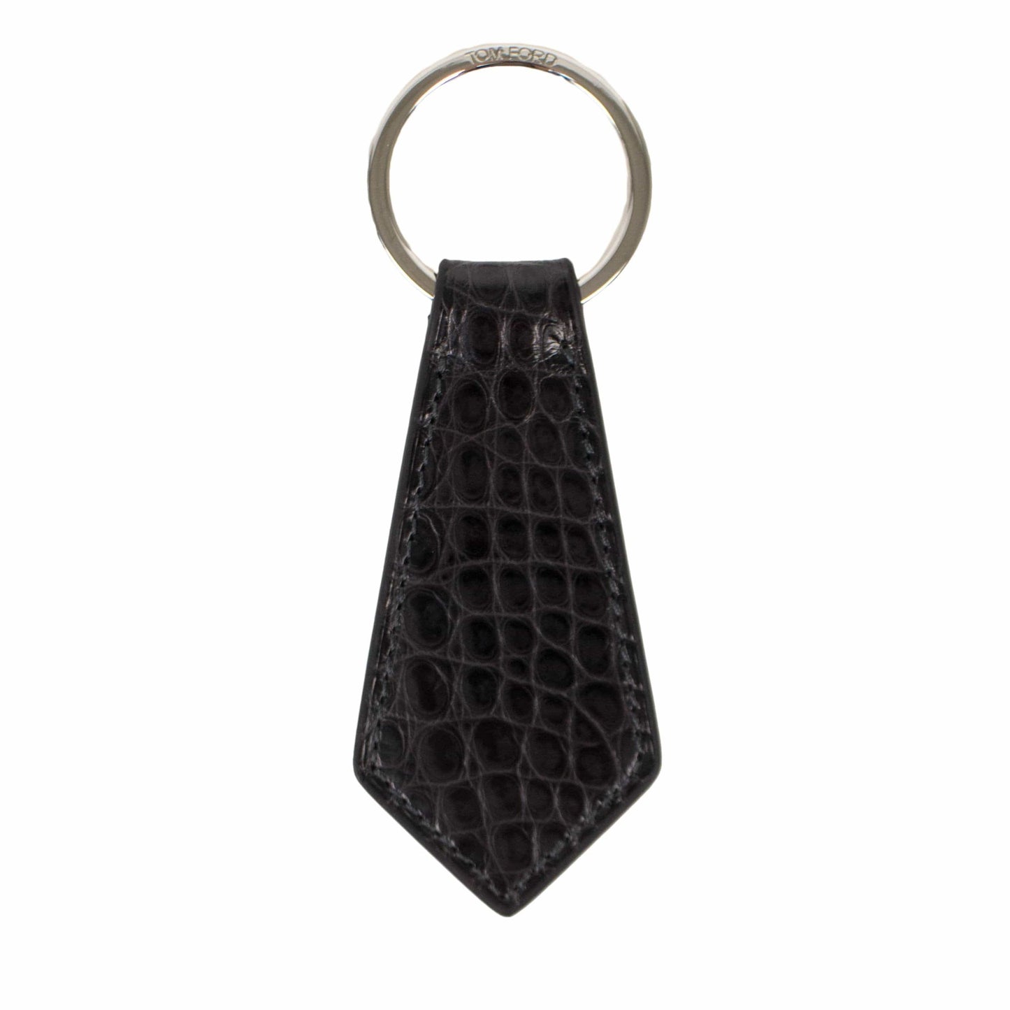 Alligator Leather Key Chain - Black