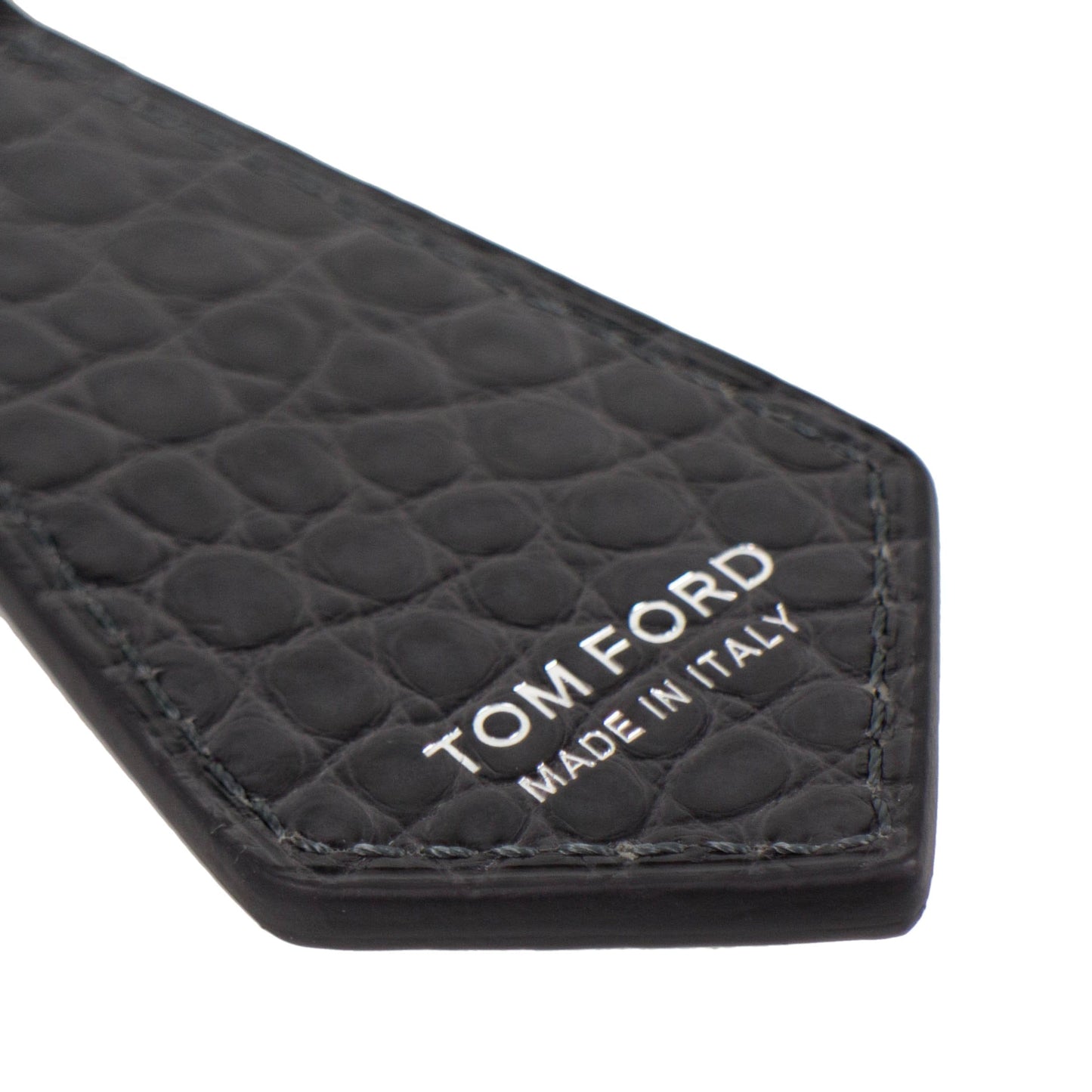 Alligator Leather Key Chain - Black