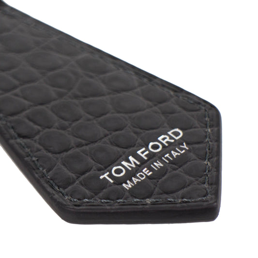 Alligator Leather Key Chain - Black