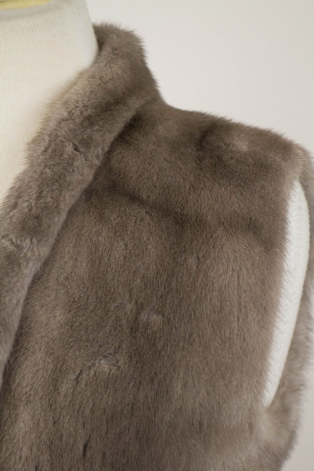 Brunello Cucinelli Women's Gray Mink Fur Jacket Vest Size 6/42 $18495