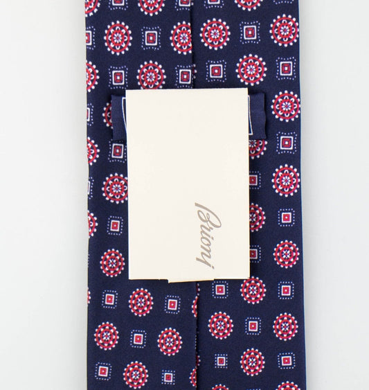 Blue With Floral Pattern 100% Silk Neck Tie