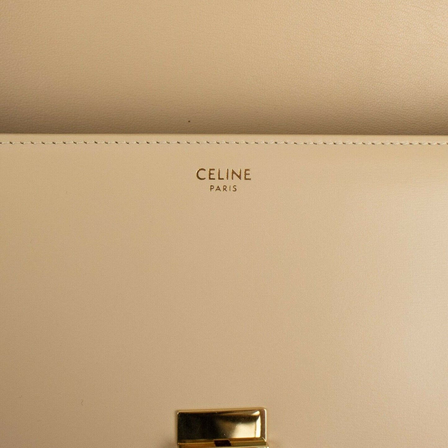 Shiny Calfskin Leather Medium Triomphe Cross Body Bag - Nude