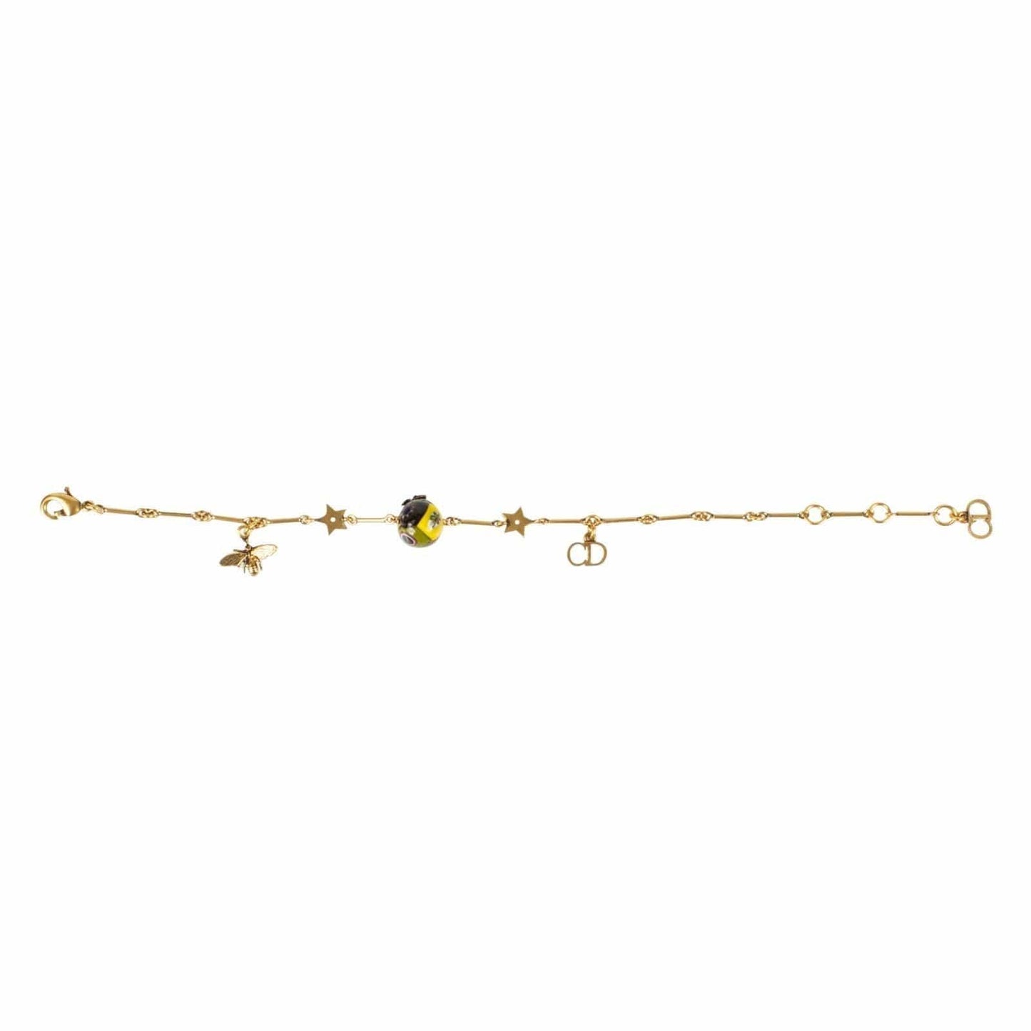 Antique Gold/Multi-Color 'One Pearl And Charms' Bracelet