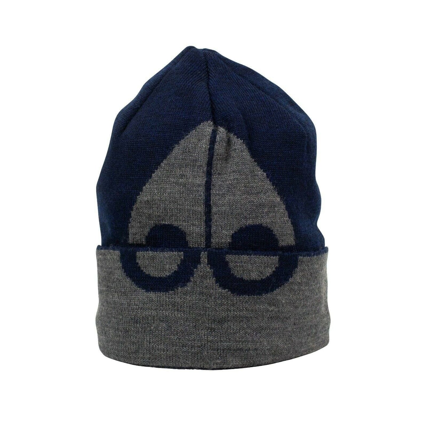 Men's Logo Beanie Hat - Navy And Charcoal Gray