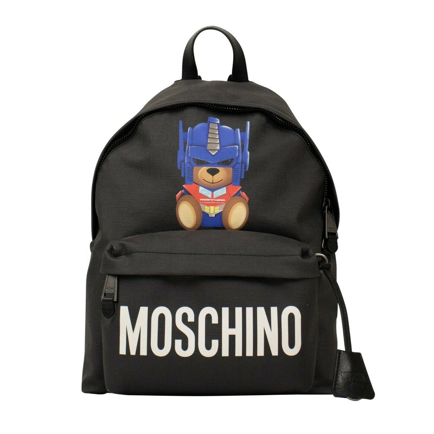 Bear Transformer Faux Leather Backpack - Black