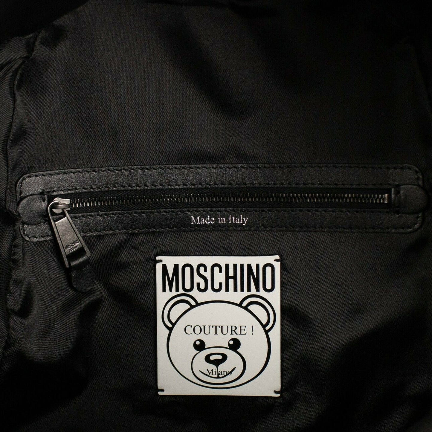 Bear Transformer Faux Leather Backpack - Black