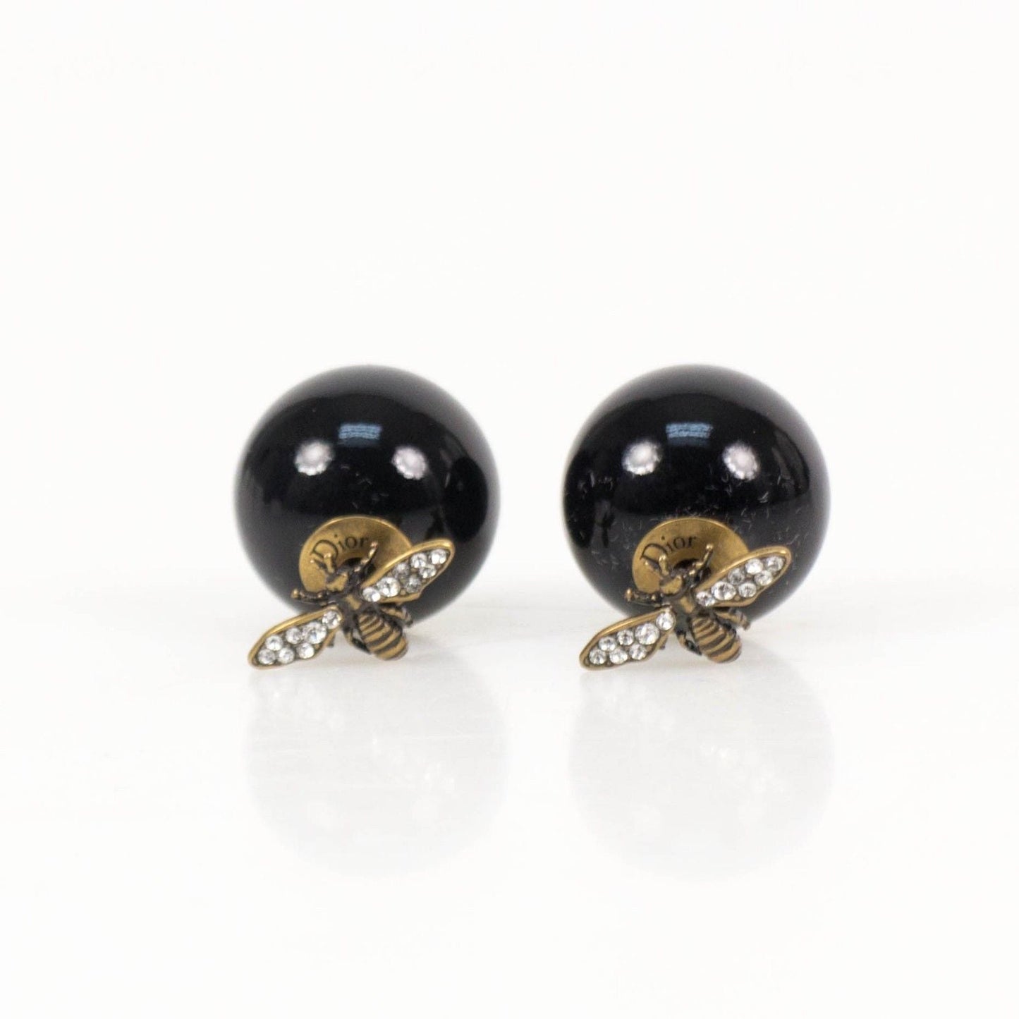 Antique Gold/Black Bee Strass Tribal Earrings