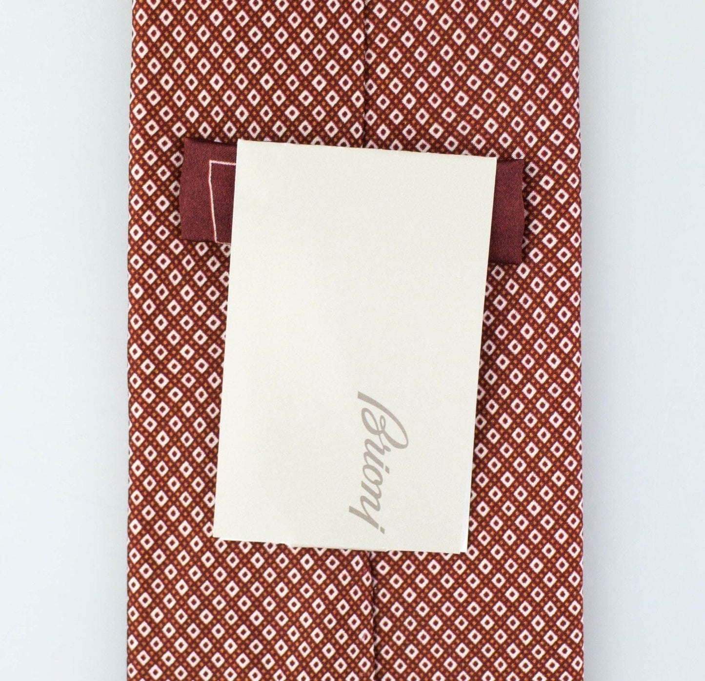 Brown With White Pattern 100% Silk Neck Tie