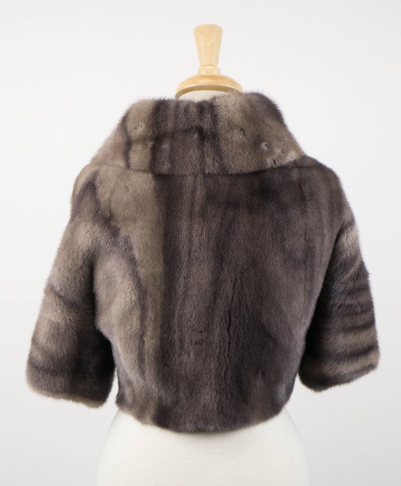 Brunello Cucinelli Marble Brown Mink Fur Jacket Coat Cape Size 6/42 $18670