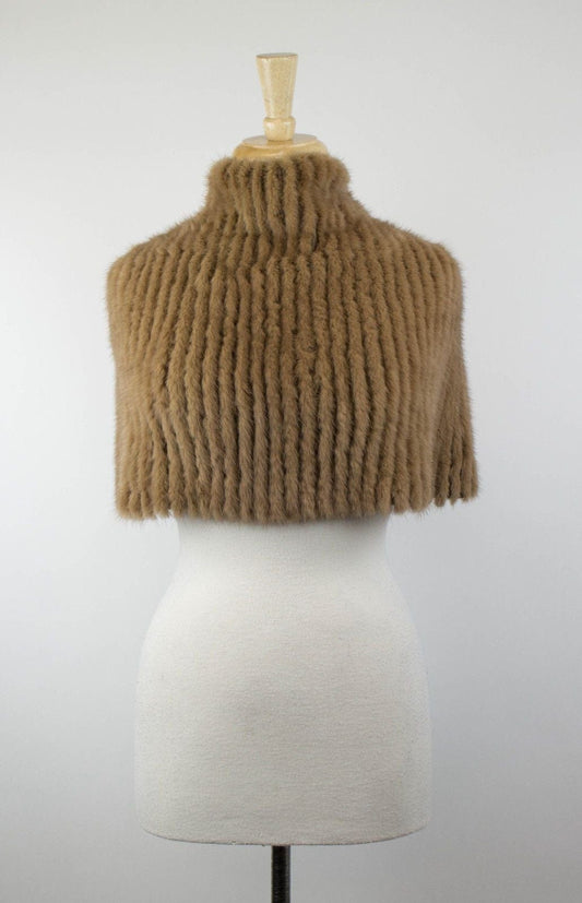 Brunello Cucinelli Beige 100% Cashmere Fur Shawl Size L $4925