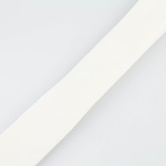 Twill Silk Blend Skinny Neck Tie - White