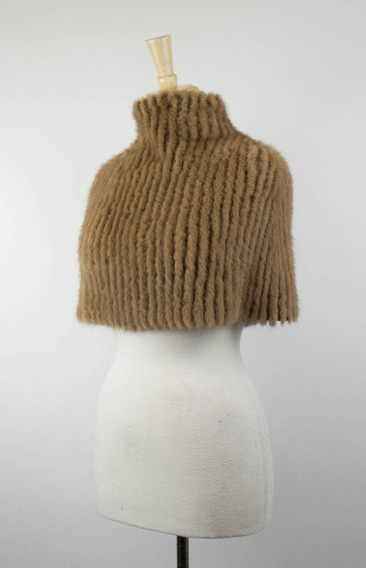 Brunello Cucinelli Beige 100% Cashmere Fur Shawl Size L $4925