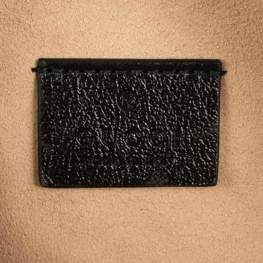 Quilted GG Marmont Chevron Leather Mini Round Shoulder Bag - Black