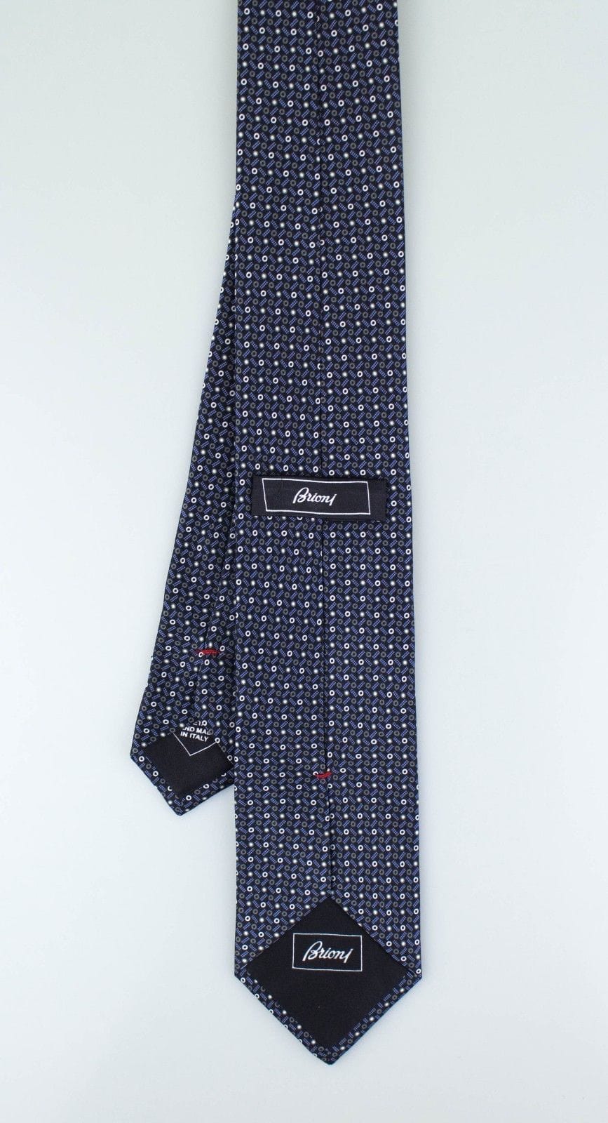 Blue With Geometric Pattern 100% Silk Neck Tie
