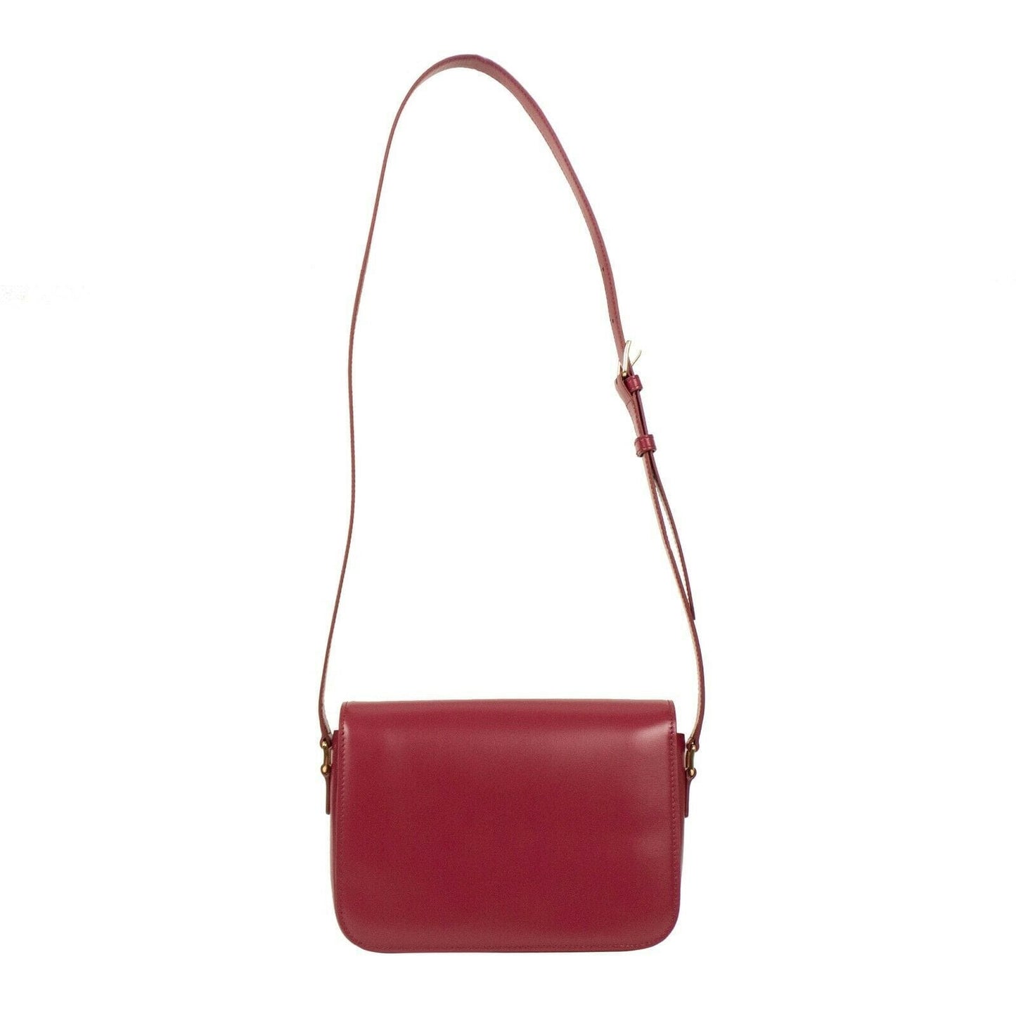 Shiny Calfskin Leather Medium Triomphe Cross Body Bag - Raspberry