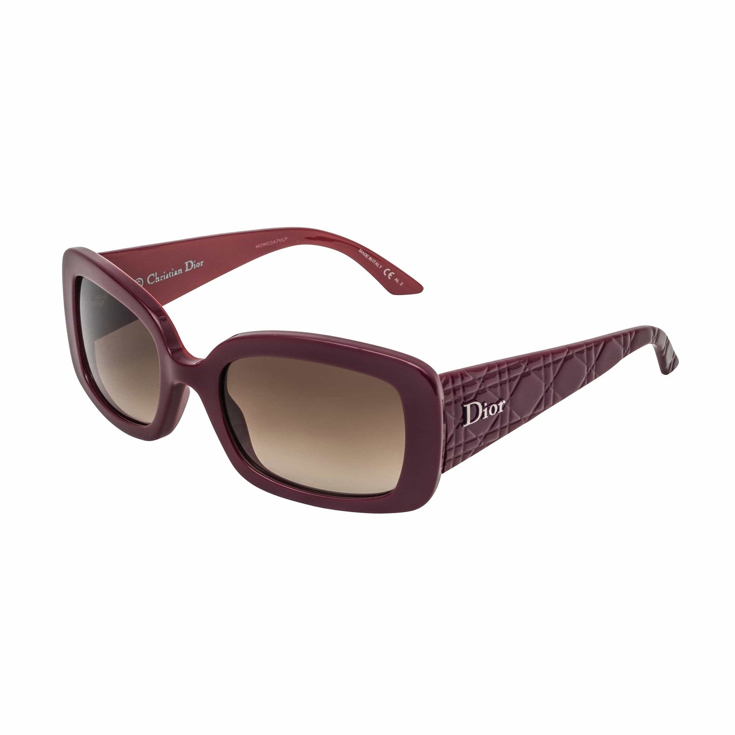 Dior Ladylady 2 Rectangle Acetate Sunglasses - Burgundy / Brown Gradient