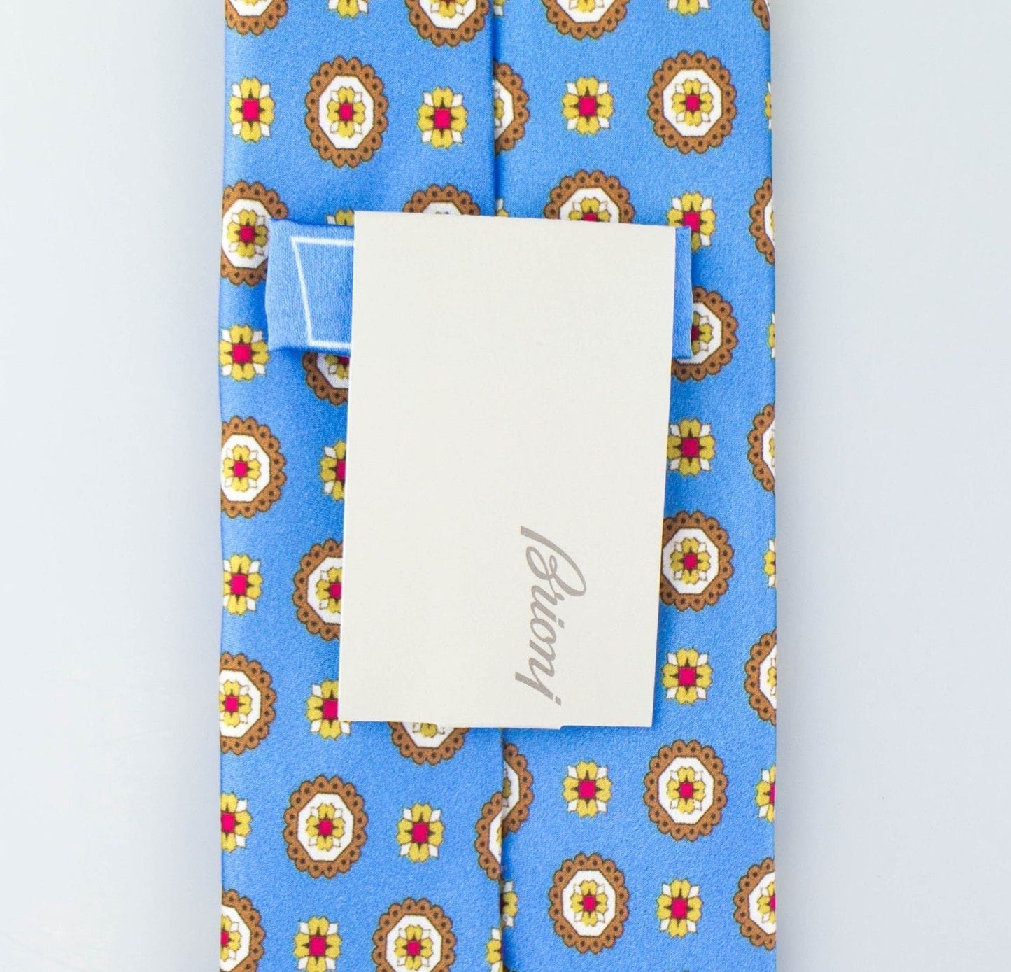 Blue With Floral Pattern 100% Silk Neck Tie