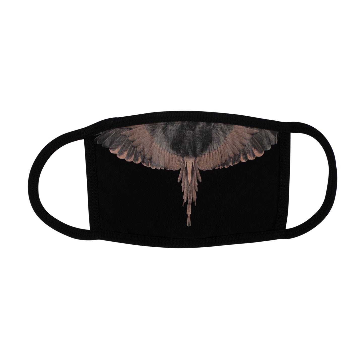 Cotton Black/Gold Wings Face Mask - Black