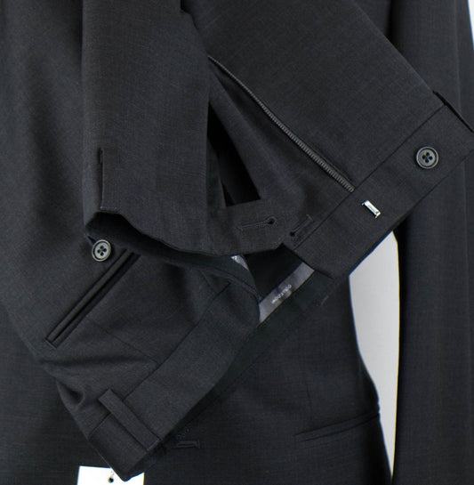 Wool 2 Button Suit - Charcoal
