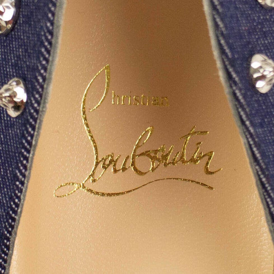 Aimantaclou Denim Studded 85mm Pumps - Blue