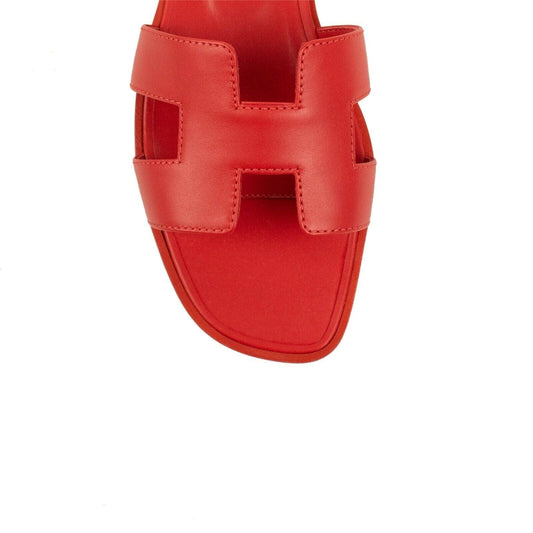 Calfskin Leather "Oran" Sandal - Red