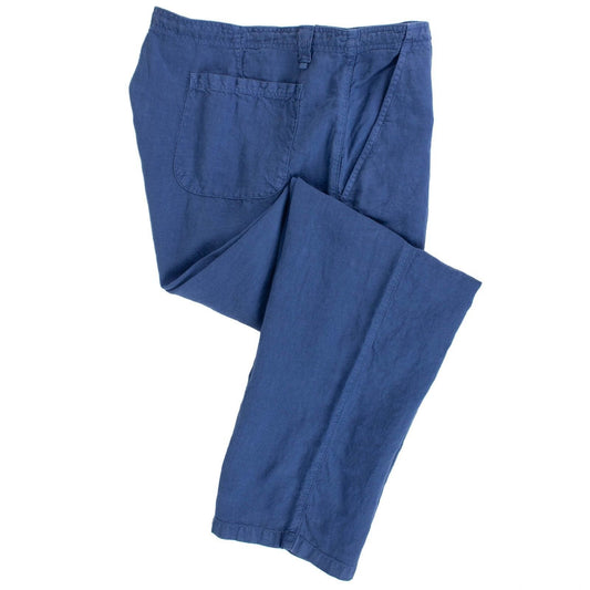 Blue Drawstring Linen Pants