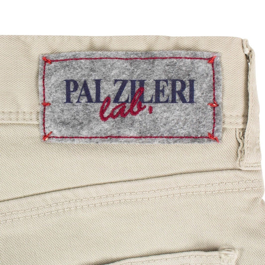 Beige Cotton Blend Pants