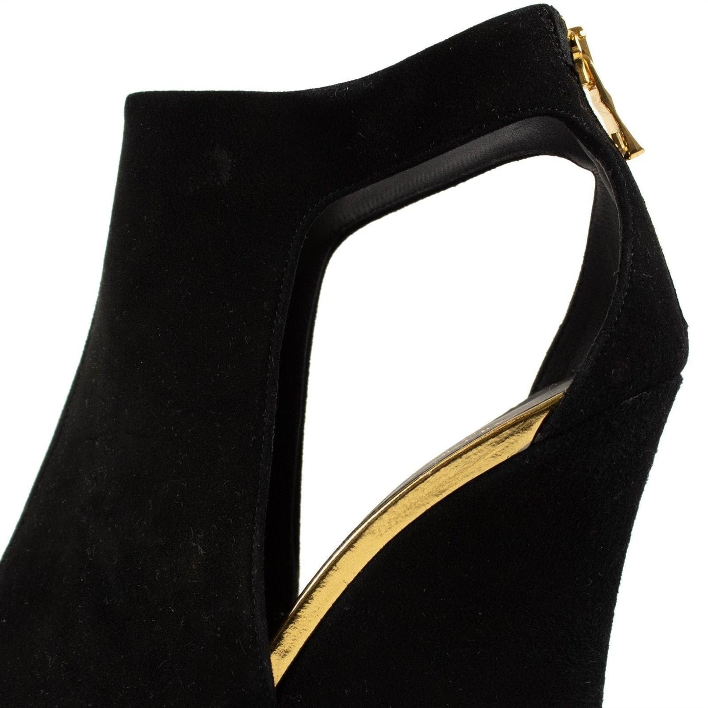 Amaya Suede Cutout Platform Wedges - Black