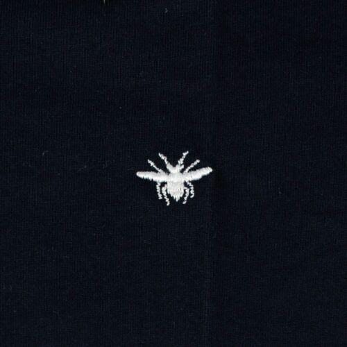 Bee Logo V-Neck Cotton T-Shirt - Navy