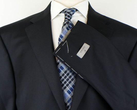 Wool Slim/Trim Fit 2 Button Suit - Black