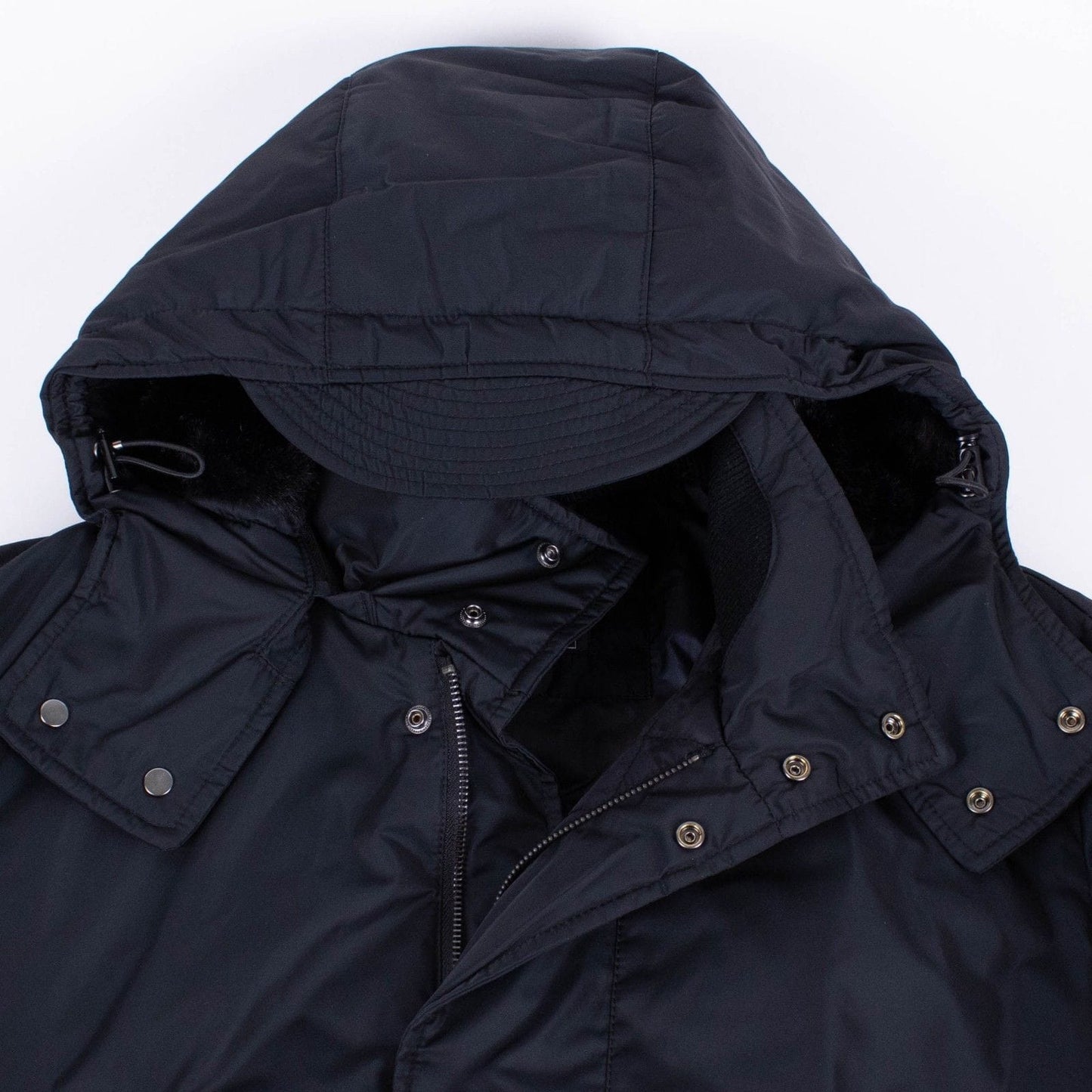 Black Hooded Parka Coat