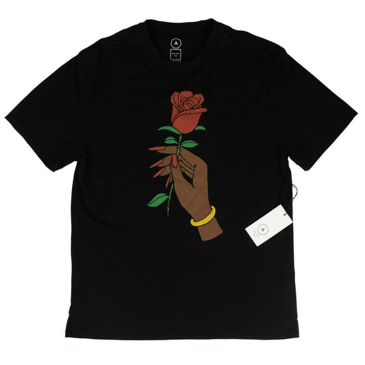 AWOL Rose Print T-Shirt - Black