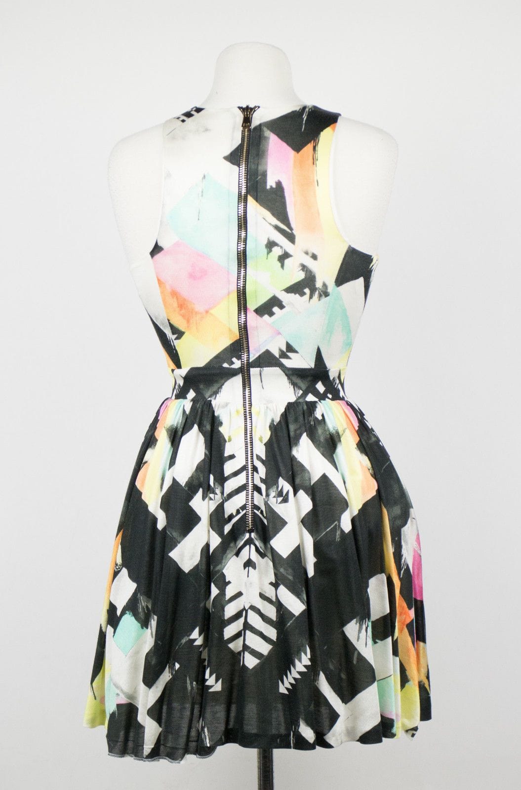 Geometric Pattern Silk Blend Bubble Dress - Multi
