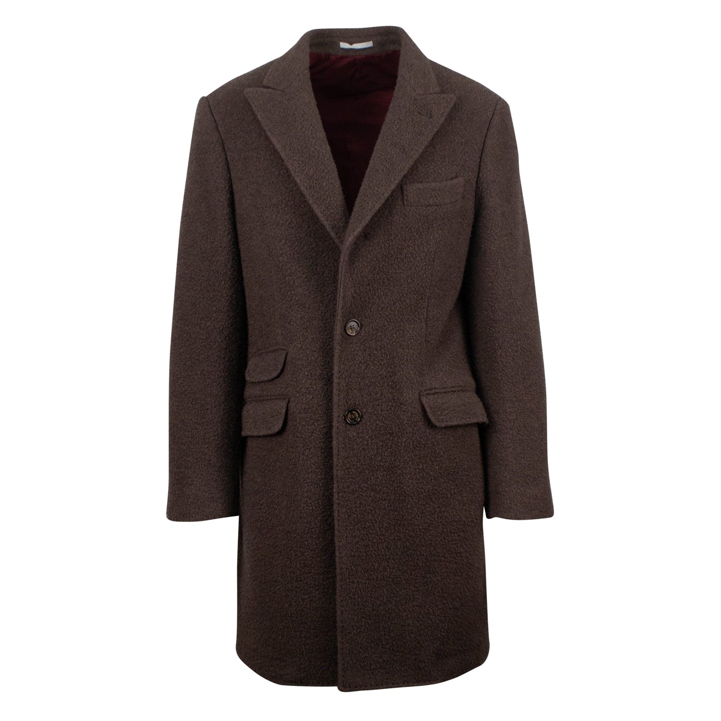 Brown Wool Blend Overcoat