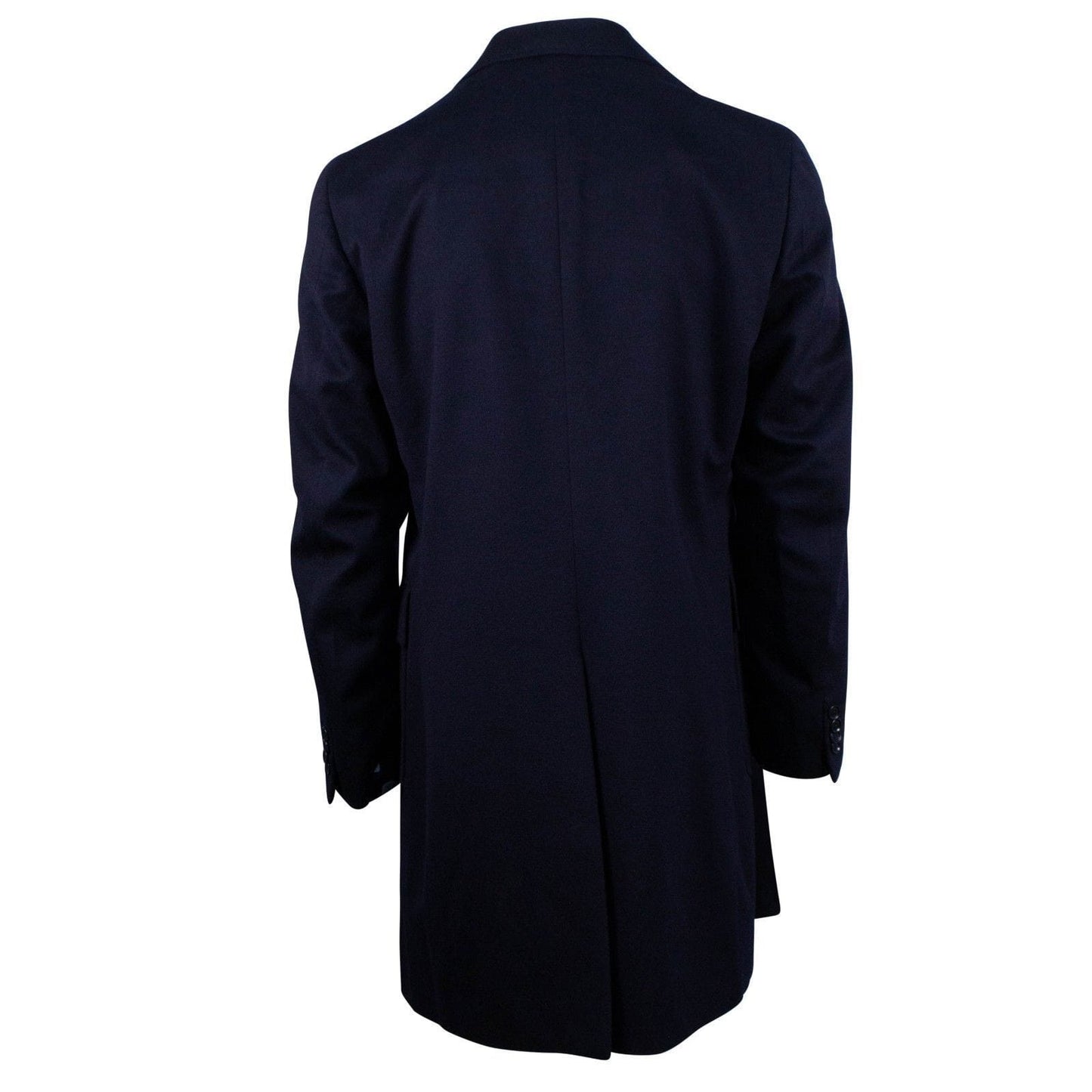 Blue Wool Double Breasted Wool Slim Fit Coat