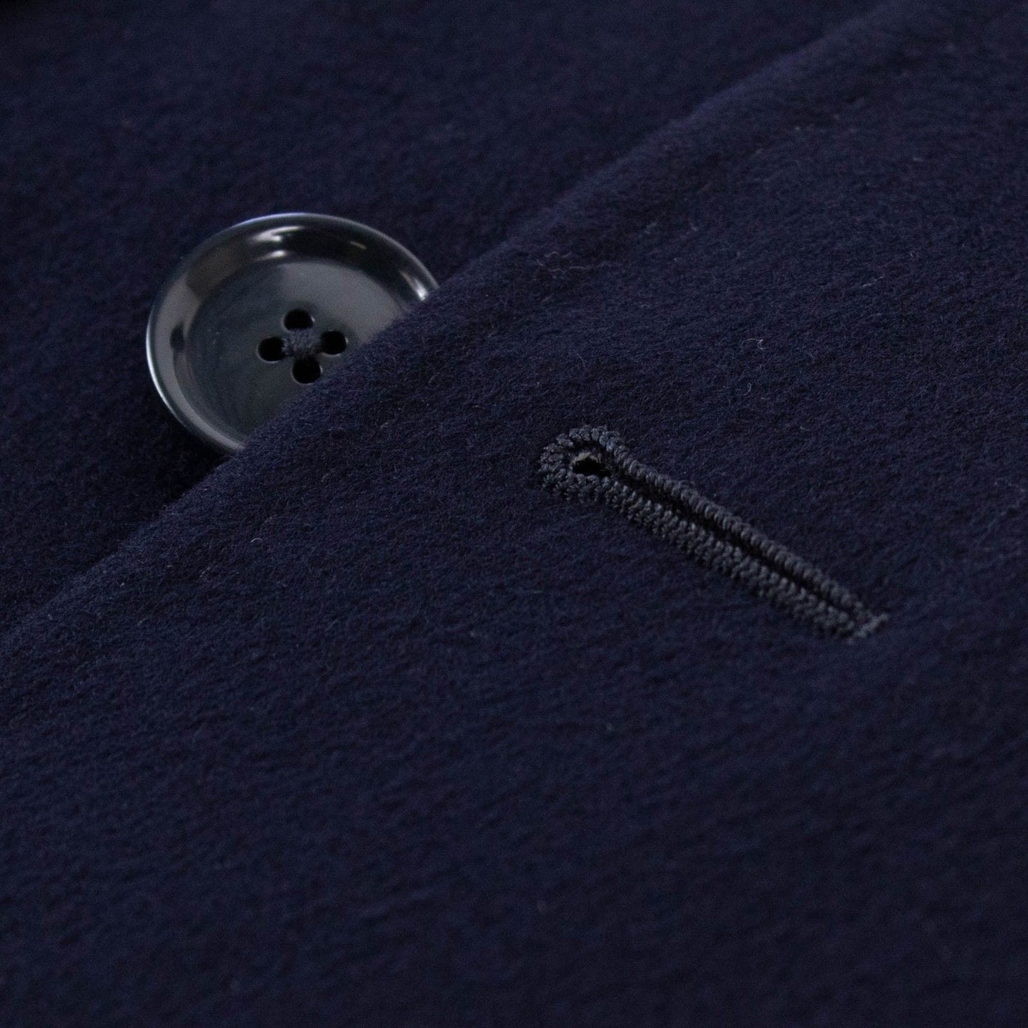 Blue Wool Double Breasted Wool Slim Fit Coat