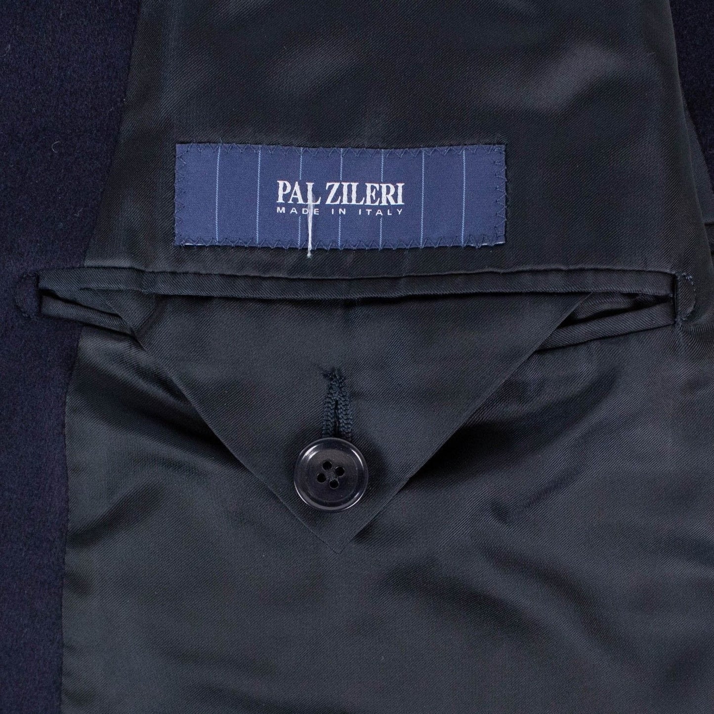 Blue Wool Double Breasted Wool Slim Fit Coat