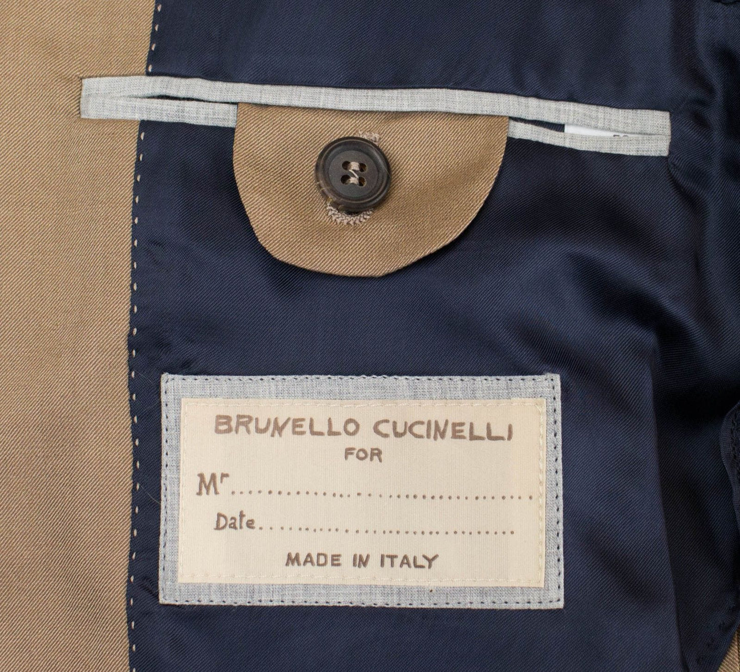 Wool Blend Twill 3/2 Button Suit - Tan