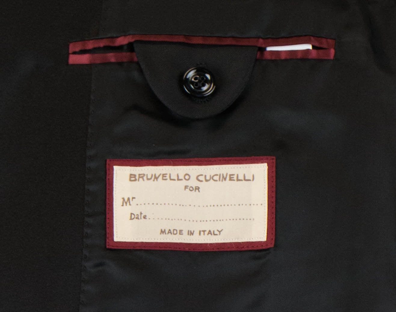 Wool 2 Button Tuxedo Suit - Black